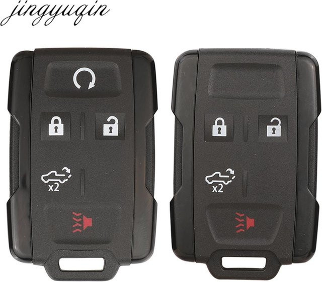 Jingyuqin Fernbedienung Autoschlüssel Etui Shell M3N 32337200 für Chevrolet Suburban Tahoe Silverado Canyon und GMC Pickup, 3+1/4+1 Tasten, Schwarz - Bild 1