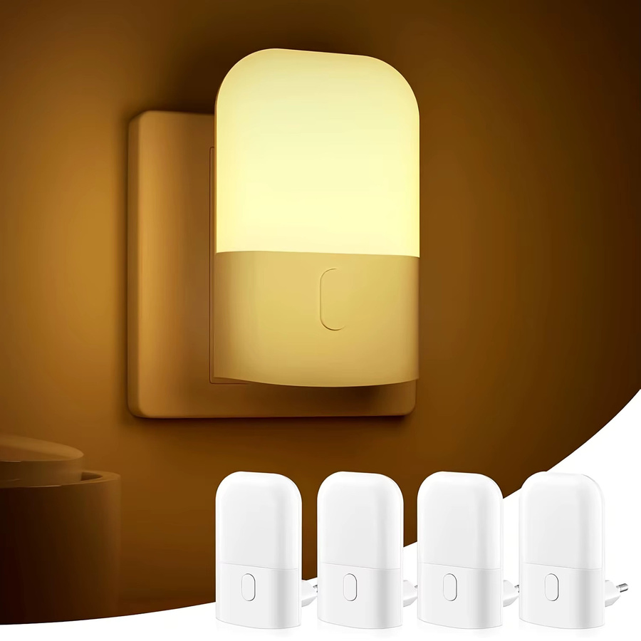 Ouelico 2er Set intelligentes LED-Nachtlicht als Mini-Wandleuchte in Warmweiß, verstellbare Lichtsensorleuchte für Schlafzimmer, Badezimmer und Küche - Bild 3
