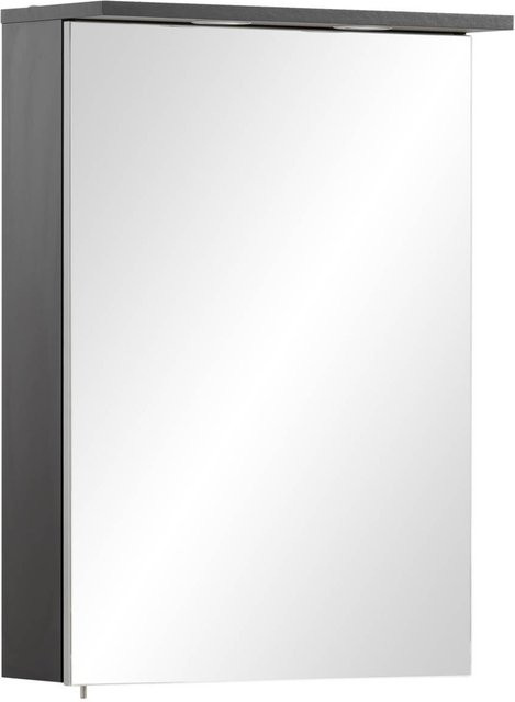 Spiegelschrank Sarah von Möbelpartner in Schwarz mit LED-Beleuchtung und Rasierersteckdose, B/H/T: 50,4 x 72,3 x 15,9 cm - Bild 1