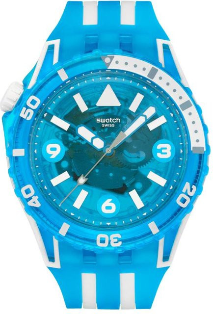 Swatch Armbanduhr, Quarz, Keramik, 44 mm, Blau, Herren - Bild 1