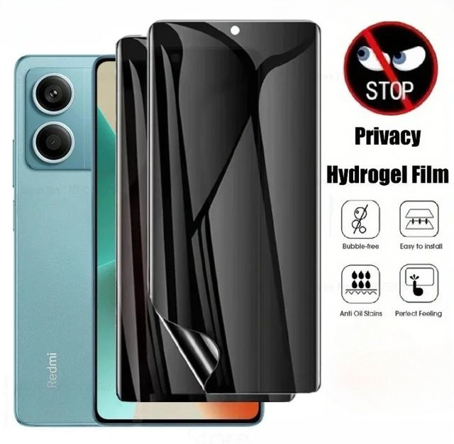 Xiaomi Anti-Spion Displayschutzfolie Privatsphäre Hydrogelfolie für Redmi Note 14 13 12 11 Pro Plus 12S 11S 14C 13C 12 10A 9C - Bild 1