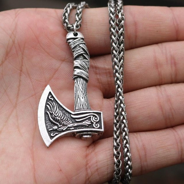 Rui Di Halskette, Wikinger Tomahawk Anhänger, Metall, Silber, Herren - Bild 1