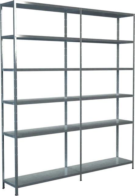 Schulte Regalwelt Steck-Grund-/Anbauregal verzinkt, H 230 cm x B 200 cm x T 35 cm - Bild 1