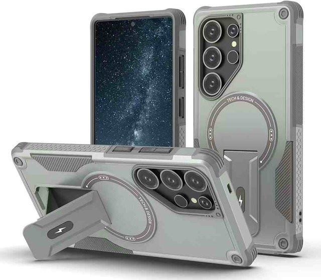 2in1 Armor Fold Stand Magnetische Schutzhülle für Samsung Galaxy S25 Ultra S24 Plus A56 A55 A54 A36 A35 A25 A16 A15 A14 A06 A05S 5G in Blau - Bild 1