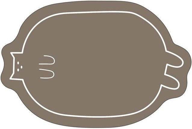 Anti-Rutsch-Fußmatte mit Cartoon-Katzen-Design von Yiran Furniture, halbkreisförmig, wasserabsorbierend und abriebfest, B/T: 80 x 50 cm - Bild 1