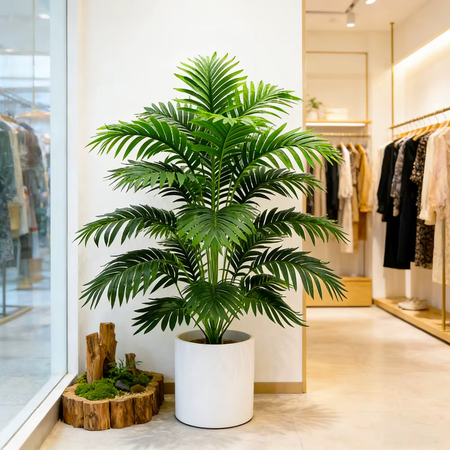 Künstliche Palme von Kmitang in Grün mit Monstera- und Kokosnussblättern aus Kunststoff, Höhe: 60 cm - Bild 2