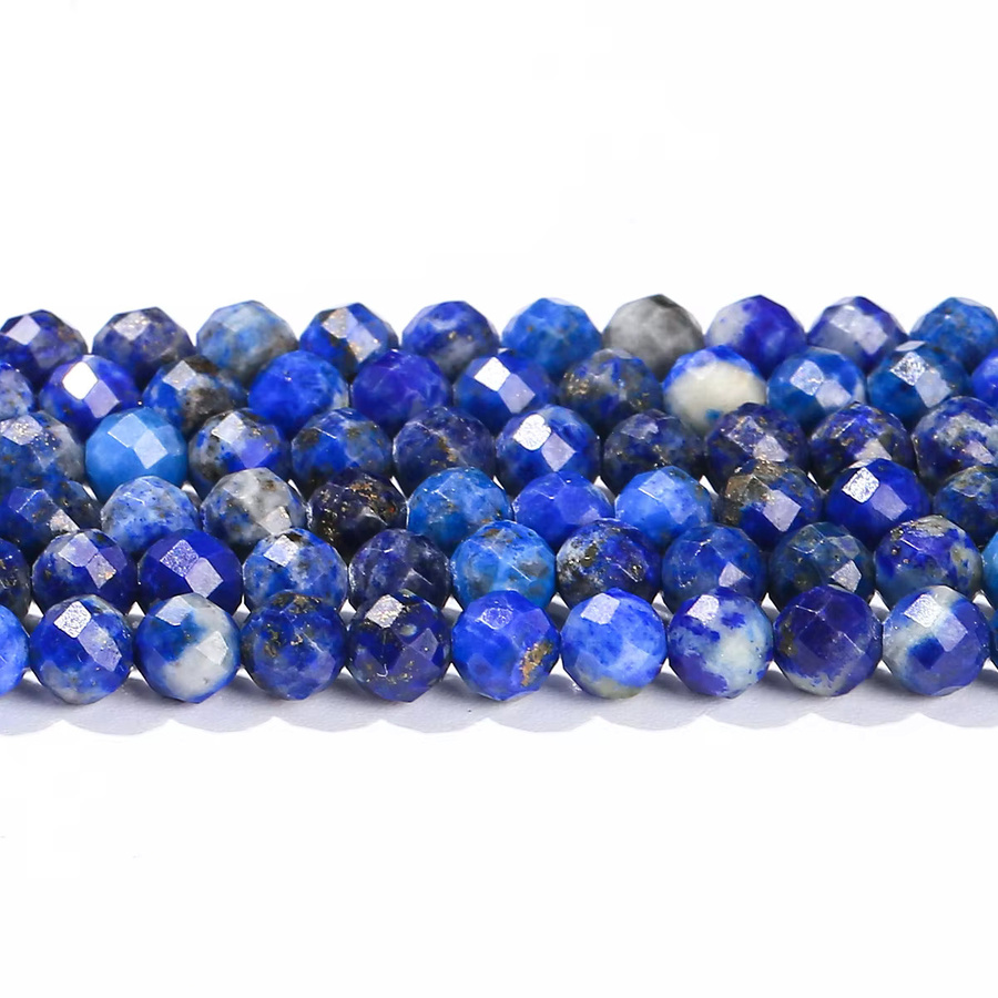 Lapislazuli Perlen, rund, 2-4 mm, 38,1 cm, Naturstein - Bild 3