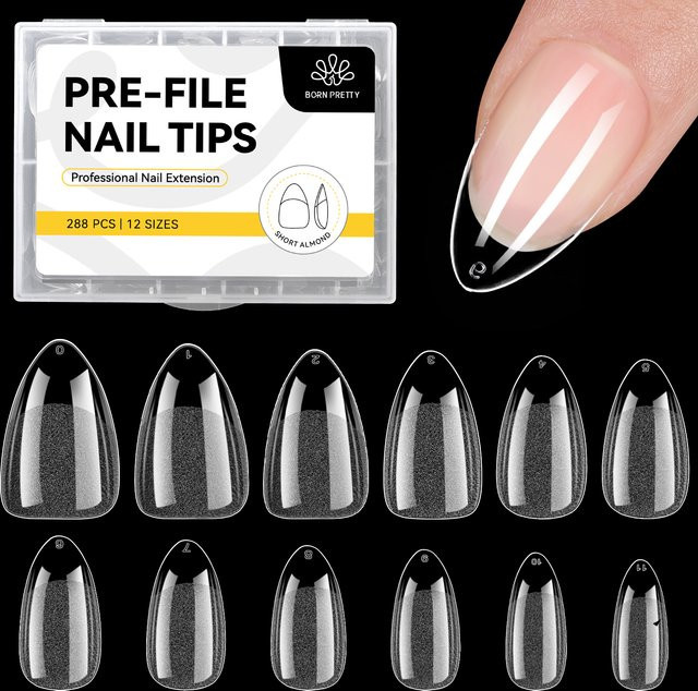 BORN PRETTY Nagelspitzen Mandel, Klar, 288 Stück - Bild 1