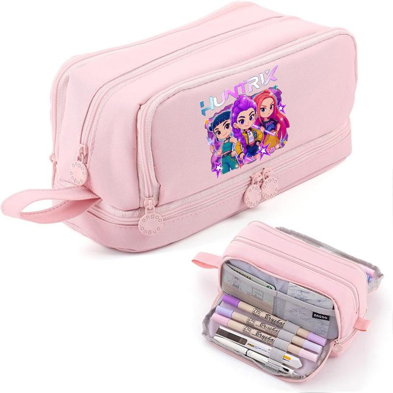Yiran Toy Kpop Dämonenjäger Federmäppchen mit großem Fassungsvermögen aus Canvas für Mädchen und Schüler - Bild 2