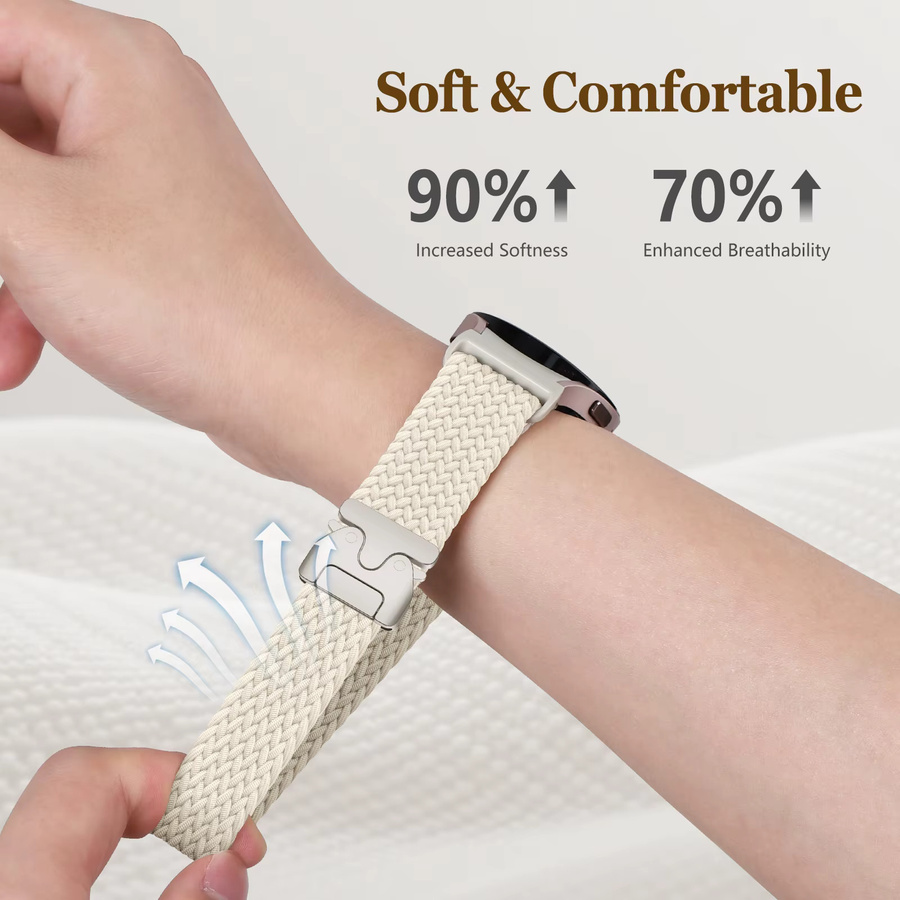 CRESTED Uhrenarmband Nylon, Weiß, Unisex - Bild 4