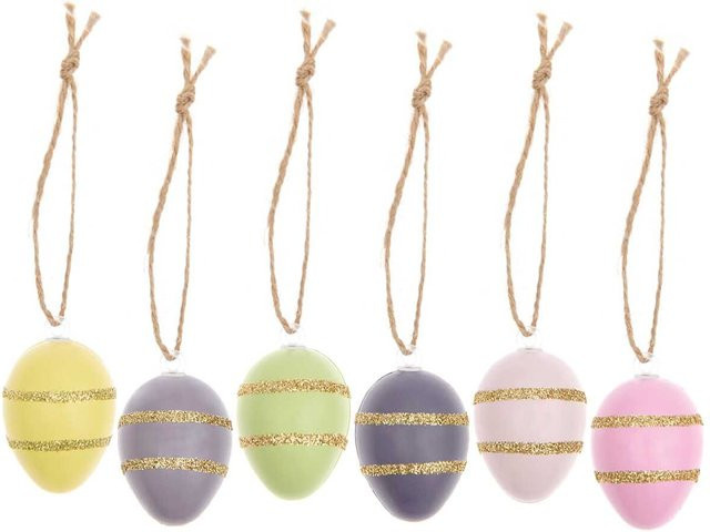 Rico Design Deko-Eier Set mit Goldstreifen für Ostern aus Kunststoff - Bild 1