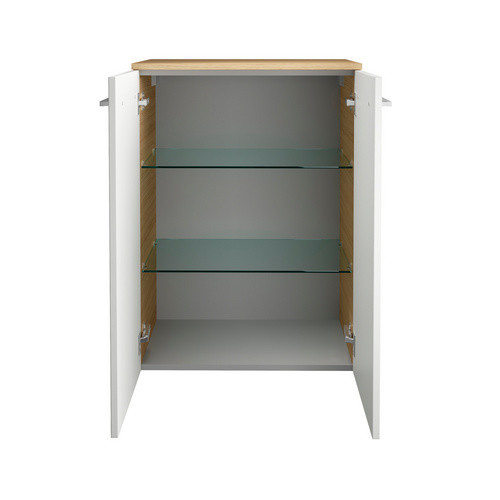 Fackelmann Doppel-Midischrank B.Style Badezimmer Sandeiche-weiß mit 2 Türen und Soft-Close-Funktion, B/T/H: 60,2 x 32,0 x 82,6 cm - Bild 2