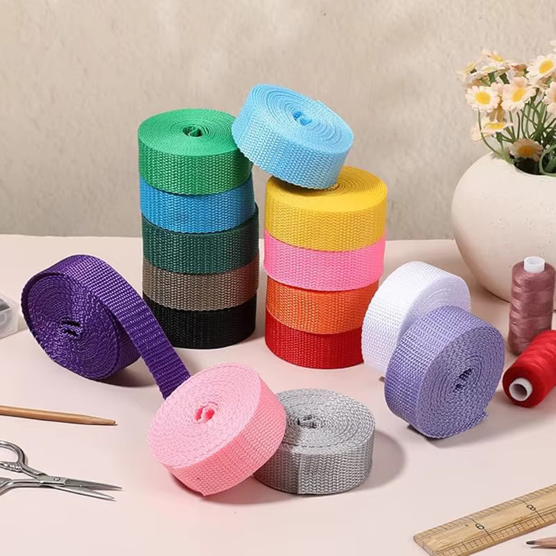Meetee Polypropylen Gurtband aus Nylon für Riemen und Taschen, 10m Länge, Dicke: 1,1mm, Farben: Blau und Mehrfarbig - Bild 5