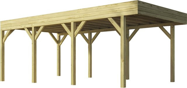 Weka Einzelcarport KDI mit Vorbereitung zur Dachbegrünung in Braun, B/T: 3,28 x 6,66 m - Bild 1