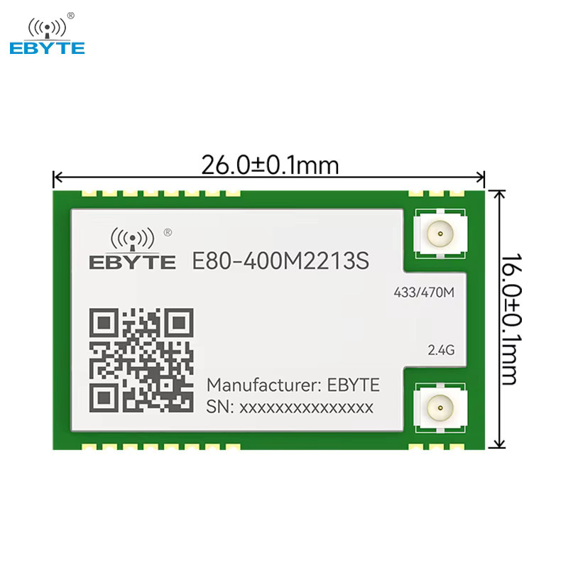 EBYTE E80-400M/900M2213S LoRa Drahtloses Modul LR1121 Dual-Band Sub-G 433/868/915/2.4G SMD TCXO Stamp Hole SPI RF-Modul in Grün - Bild 2