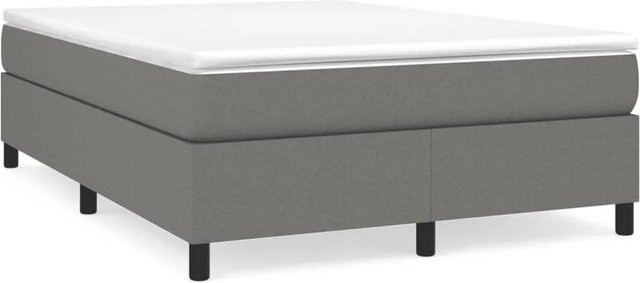 vidaXL Boxspringbett Dunkelgrau mit Stoffbezug B/T/H: 140 x 190 cm - Bild 1