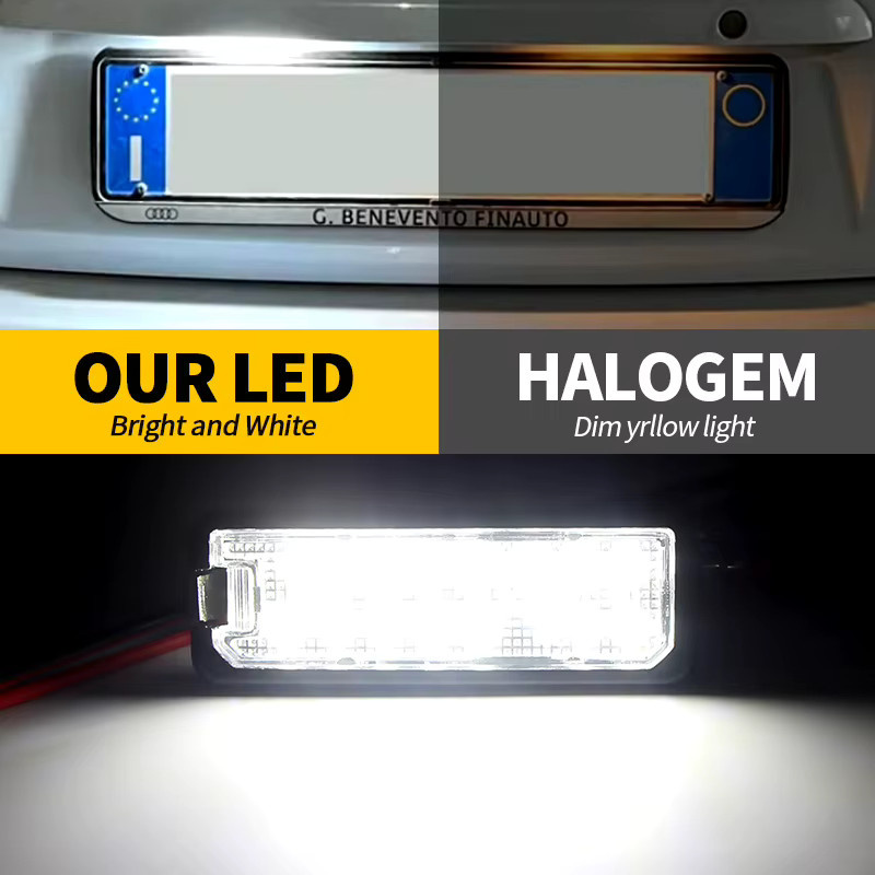 2er Set APMATAUTO Canbus LED Kennzeichenleuchten 12V für Seat Leon Exeo Toledo Altea Ibiza Skoda Superb VW Amarok Passat CC B7 B8 - Bild 3