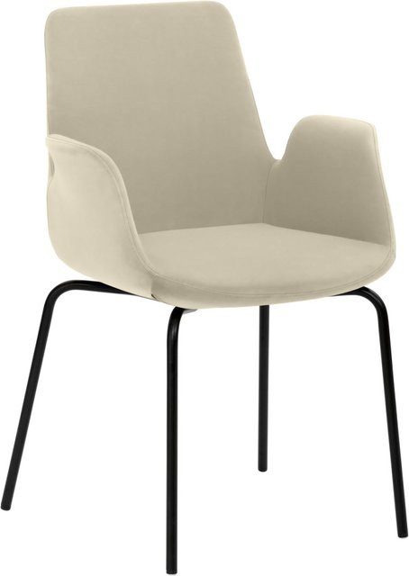 Mayer Sitzmöbel Sessel 2009 mit Armlehnen aus Mikrofaser-Stoff, Farbe Taupe, Gestell Schwarz, B/T/H: 58 x 59 x 87 cm - Bild 1