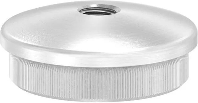 FeNau Einsteckkappe aus V2A Edelstahl in Silber für Rohr Ø 40,0 x 2,0 mm mit M8 Gewinde und gewölbtem Design - Bild 1