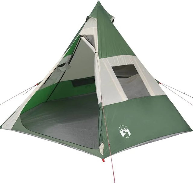 vidaXL Tipi-Campingzelt für 7 Personen in Grün, wasserdicht - Bild 1