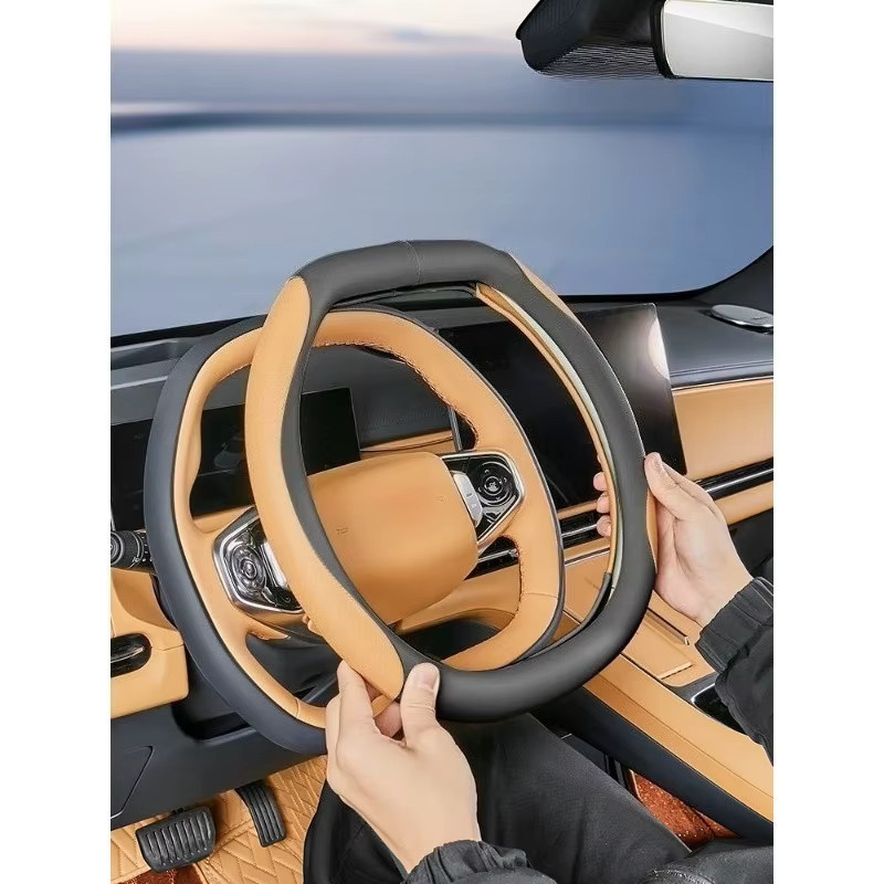 SHUN SOON Lenkradabdeckung für Geely EX5 EM-i, perforiert, rutschfest und atmungsaktiv, autofarben - Bild 3