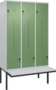 C+P Z-Spind Classic PLUS Sitzbank mit 6 Fächern und Sicherheits-Drehriegel, B/T/H: 212,0 x 120,0 x 81,5 cm - Bild 1