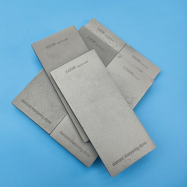 RSCHEF Doppelseitiger Diamant-Messerschärfer mit Anti-Rutsch-Basis in Grau, B/T/H: 17,0 x 7,5 x 1,0 cm - Bild 1
