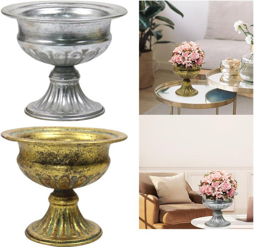 Kesoto Vintage Vase aus Metall in Gold für Hochzeit und Blumenarrangements - Bild 1