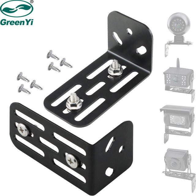 GreenYi Verstellbare L-Form Halterung aus Edelstahl in Schwarz für die Installation von Seitenkameras an Lkw und Bussen - Bild 1
