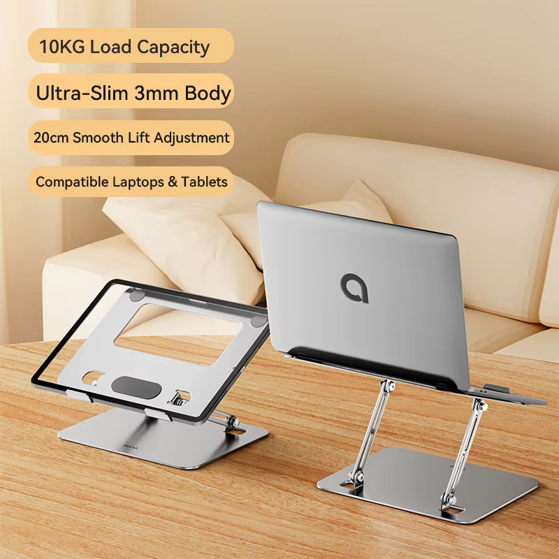 llano Laptopständer 360 Grad drehbar, verstellbarer und faltbarer Monitorheber für 13 bis 17,3 Zoll, Farbe: Silber - Bild 2