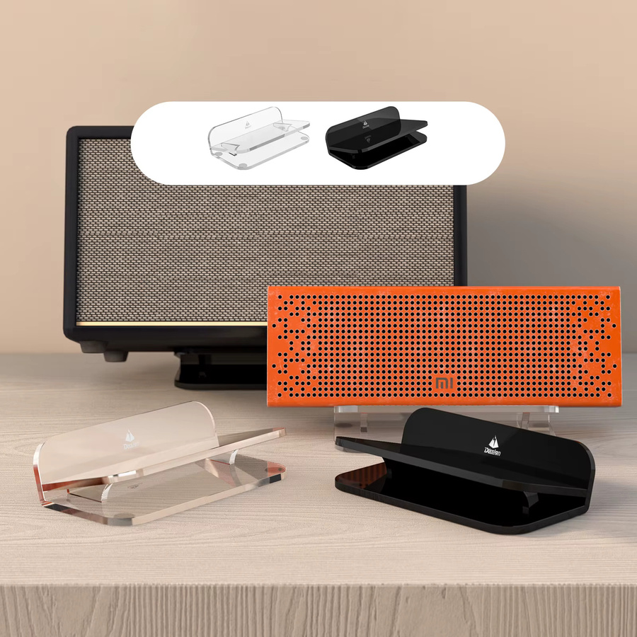 ALLOYSEED Acryl Lautsprecherständer mit Anti-Rutsch-Matte und Neigefunktion, Desktop Winkelhalterung für Bose und JBL, transparent - Bild 2