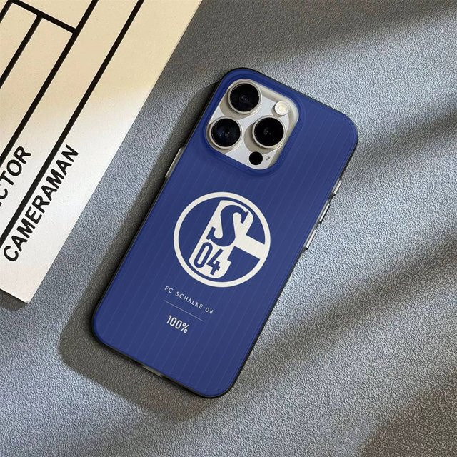 Schalke 04 Handyhülle mit Wellenstruktur aus Silikon für iPhone 12, Blau - Bild 1