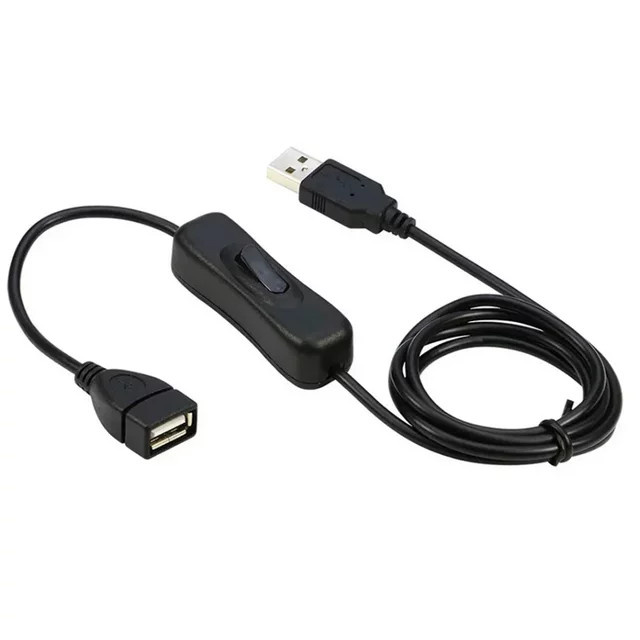 MJJC USB-Schalterkabel mit EIN/AUS-Funktion, schwarz, Länge: 1 m - Bild 1