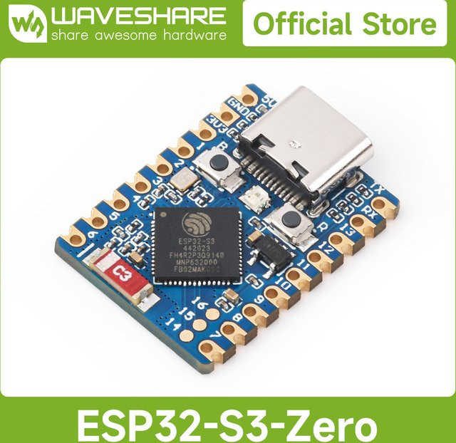 Waveshare ESP32-S3 Mini-Entwicklungsboard mit ESP32-S3FH4R2 Dual-Core-Prozessor in Blau - Bild 1