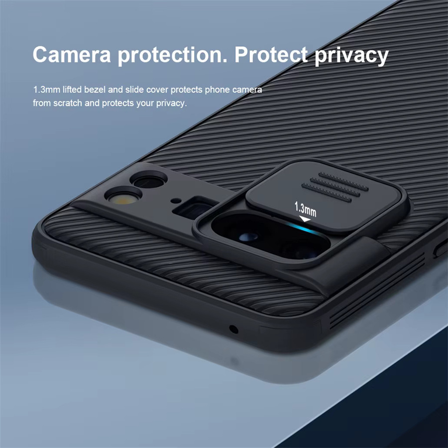 Nillkin CamShield Pro Schutzhülle für Google Pixel 8 Pro und Google Pixel 8 in Blau mit Schiebe-Kameraschutz - Bild 3