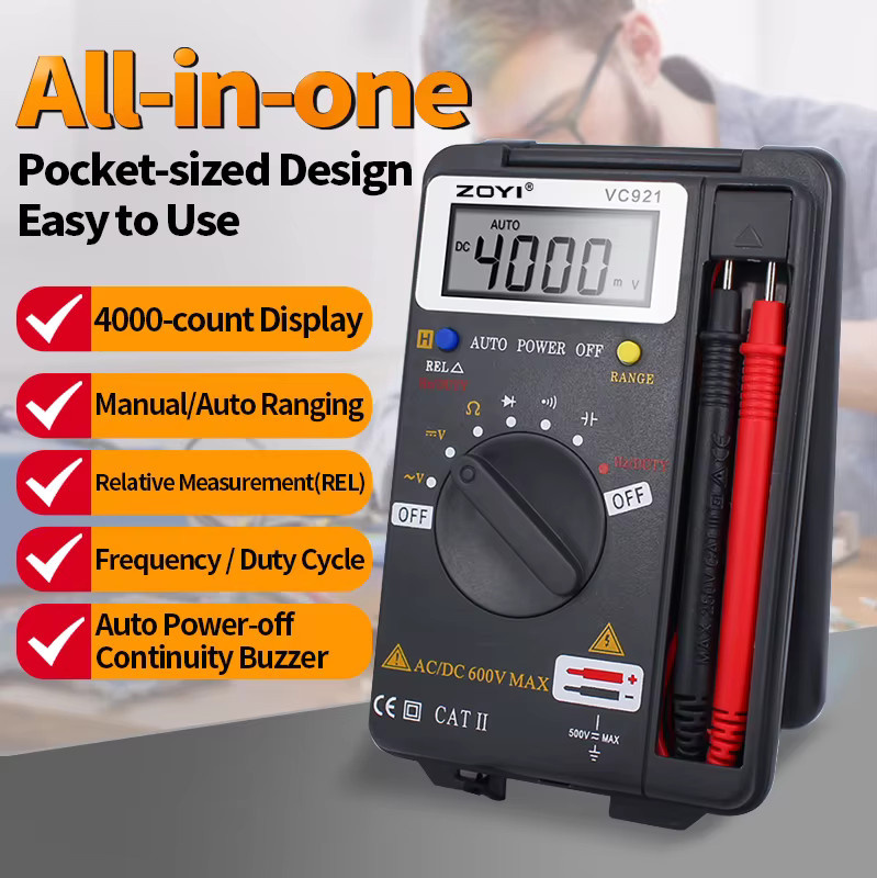 ZOYI VC921 Digitalmultimeter Tragbares Taschen-Minimessgerät Professionelles Elektriker-Reparaturwerkzeug - Bild 2