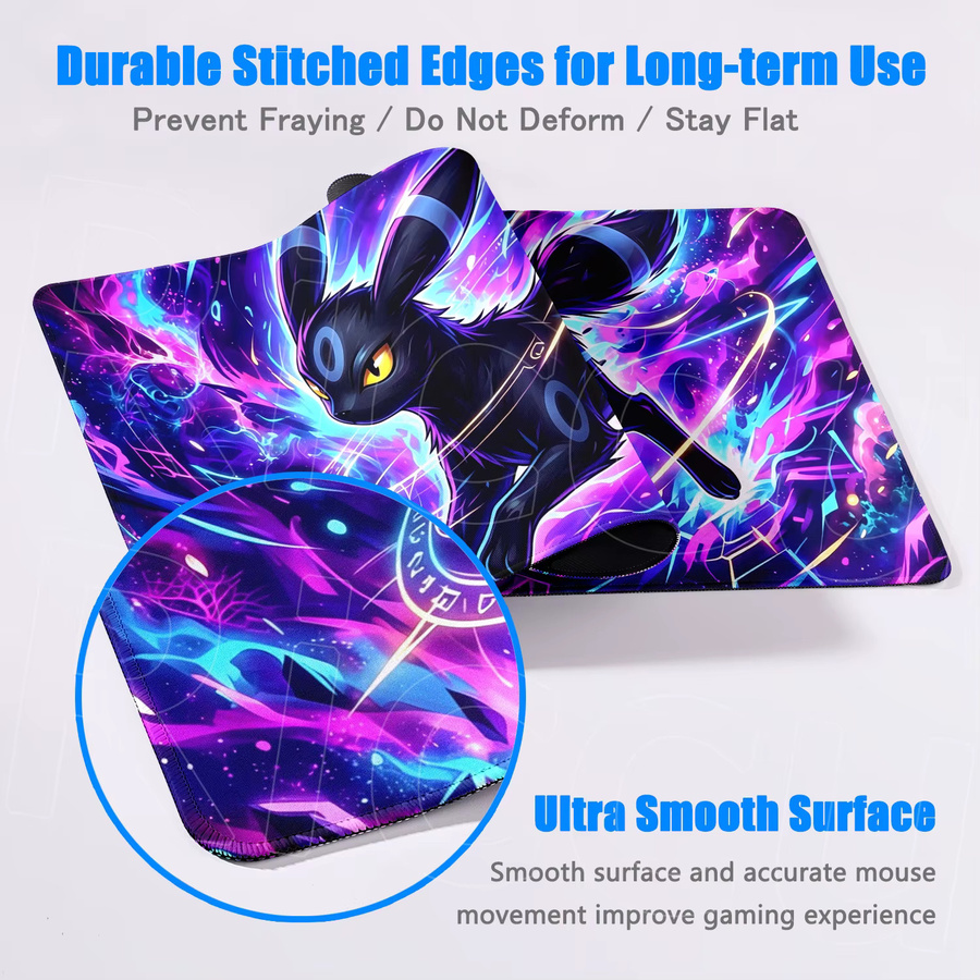 Potdemiel Mousepad Umbreon Schwarz Waschbare Schreibtischunterlage im Anime Kawaii Design - Bild 2