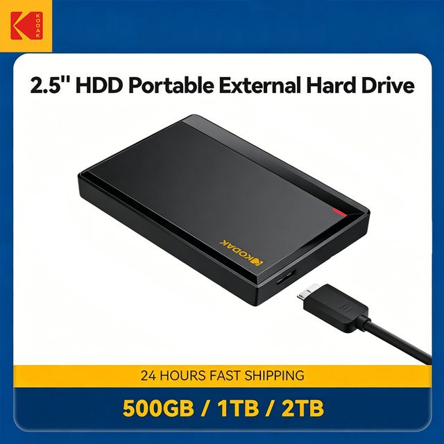 Kodak P190 Externe HDD Festplatte USB 3.0 Schwarz 500GB 1TB - Bild 1