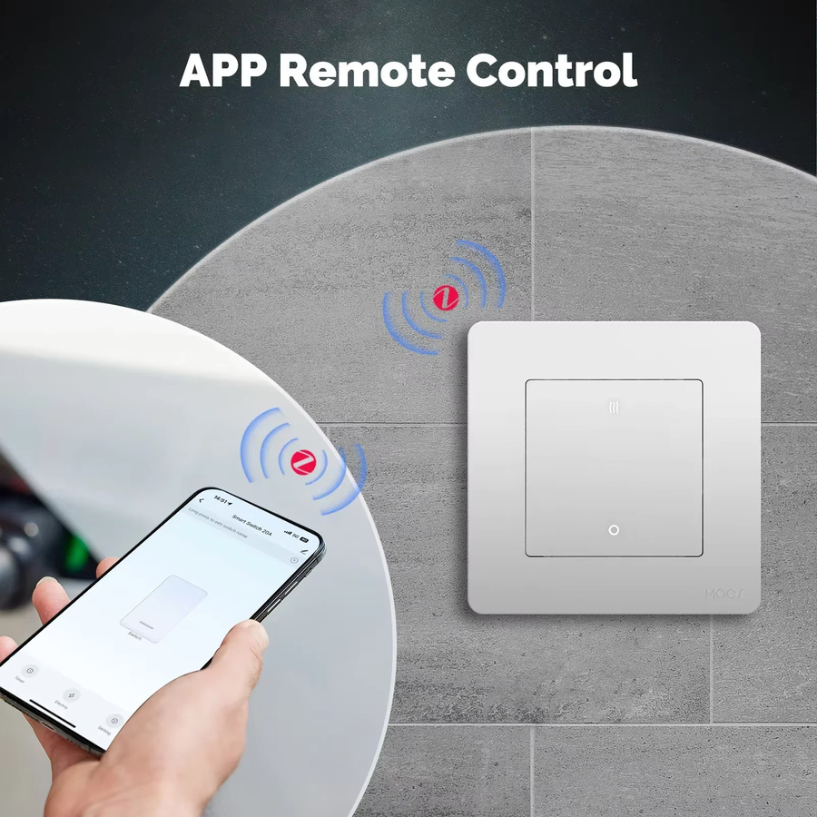 MOES Tuya ZigBee Smart Heizung AC Schalter 20A mit Strommonitor, Doppelpoliger App-Fernsteuerung für Alexa und Google Home, Weiß - Bild 4