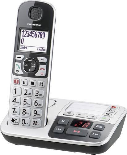 Panasonic KX-TGE520GS Schnurloses Seniorentelefon mit Anrufbeantworter, große Tasten und Freisprecheinrichtung, Silber-Schwarz - Bild 1