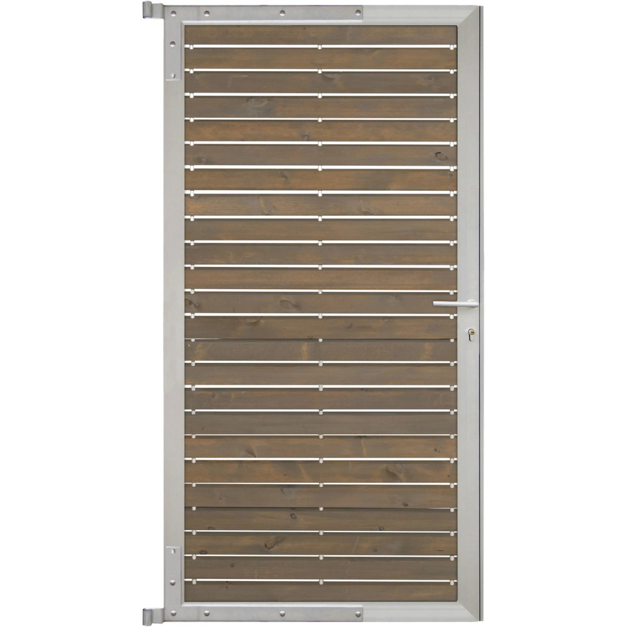 GartenLand Steckzauntor Craftwood aus Kiefer und Aluminium in Grau und Silber, B: 90 cm, H: 175 cm - Bild 2