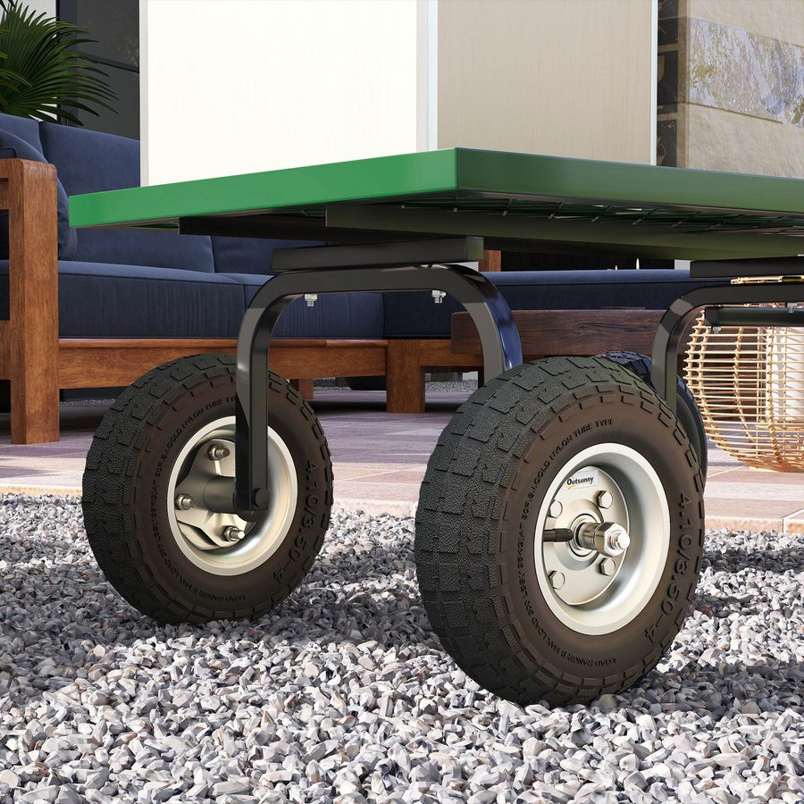 Outsunny Set aus 2 Ersatzrädern aus Gummi in Schwarz, Durchmesser: 255 mm, Bohrung: 16 mm für Gartenkarren, Schubkarren und Handwagen - Bild 2