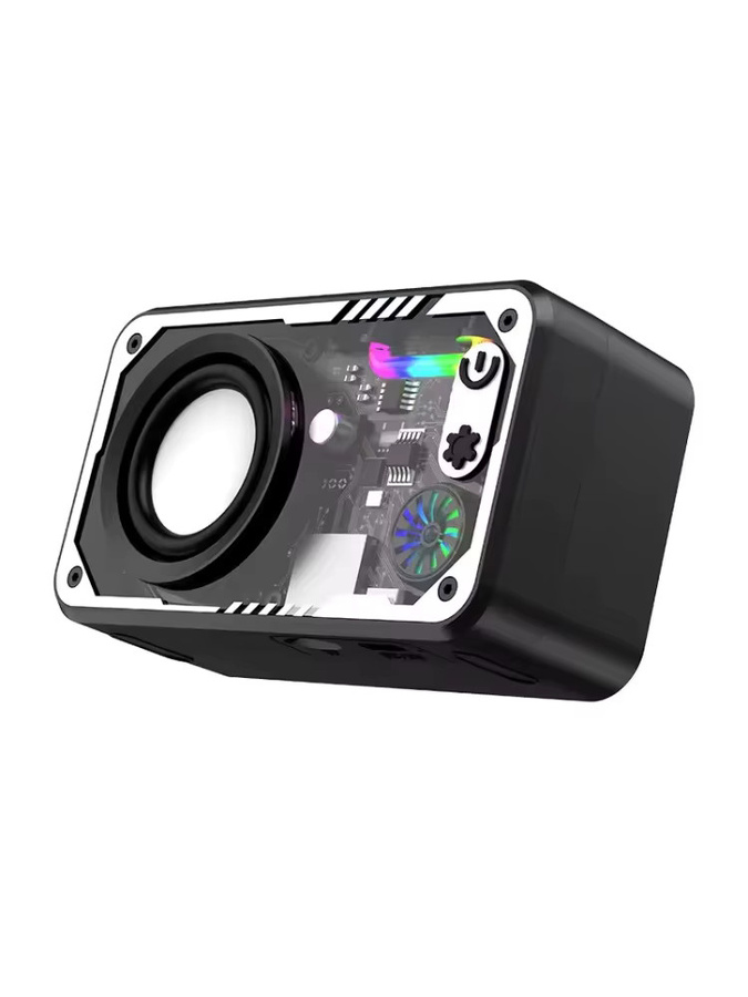 BINNUNE Mecha V1 Kabelloser Bluetooth 5.3 Lautsprecher in Pink mit Licht-Rhythmus-Subwoofer und Stereo-Sound für Outdoor-Einsätze sowie TF-Karten-Unterstützung - Bild 7