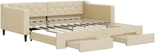 vidaXL Schlafsofa mit Auszug und Schubladen in Beige, B/T/H: 100 x 200 cm - Bild 1