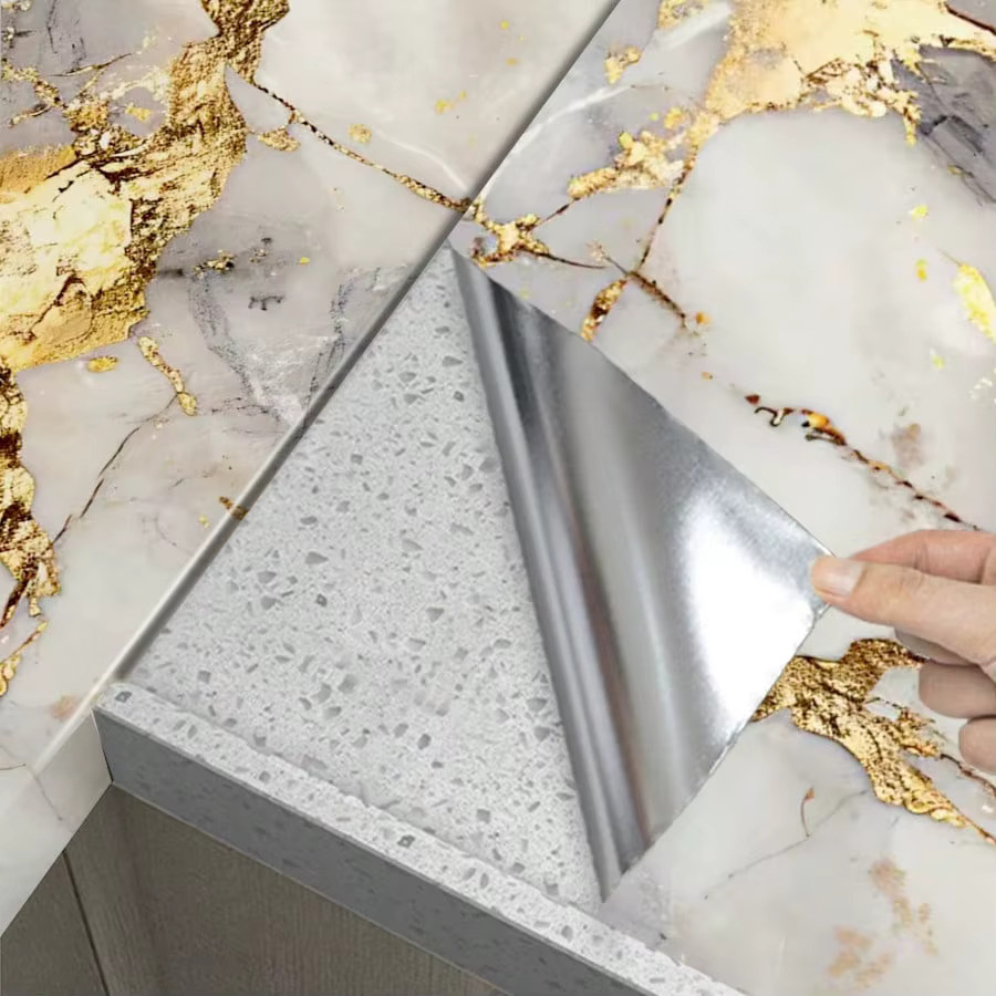 TTOKKONG WALLPAPER Selbstklebende Marmor-Tapete in Weiß mit abstraktem Design, wasserfeste Akzentwand-Aufkleber aus dickem Material - Bild 2