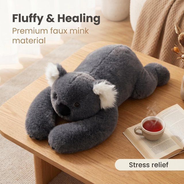 blushbear Koala Gewichtetes Plüschtier, 65cm, 1kg, Grau - Bild 1