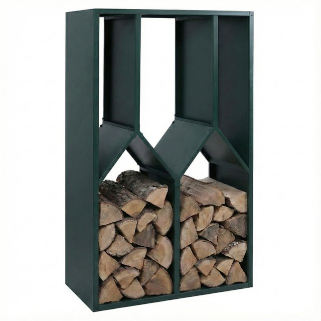 MCW Brennholzlager P76 Holzregal aus Metall in Grün B/T/H: 160 x 95 x 50 cm - Bild 1