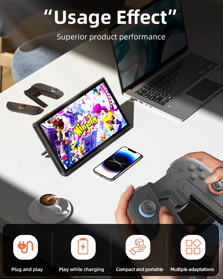 Aolion Ladehalterung für Nintendo Switch 2 Joy-Con, tragbare Dual-Ladehalterung und Controller-Griff in Schwarz - Bild 5