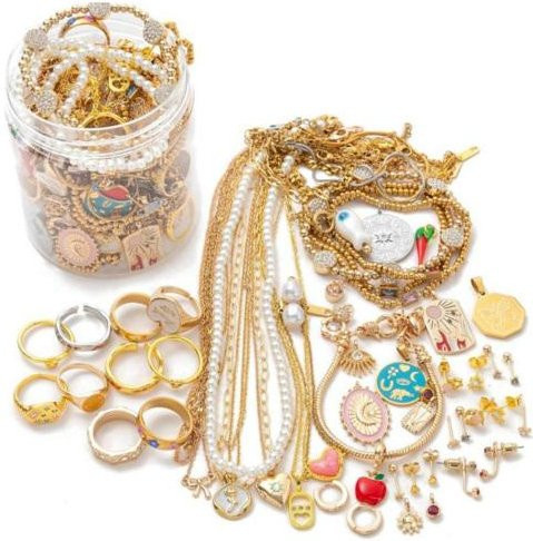 Schmuckset Damen, Vintage, Messing, goldgelb, Kristall - Bild 1
