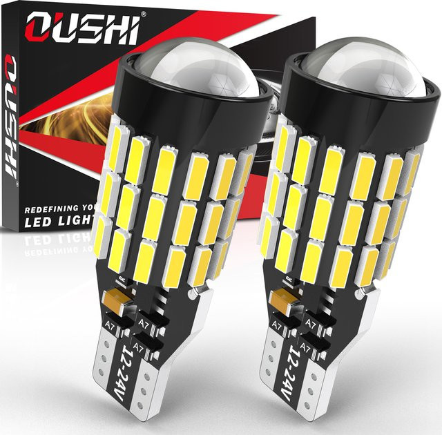 OUSHI 2 Stück W16W T15 LED-Rückfahrlichtbirnen Canbus Fehlerfrei 12V 6000K Xenon Weiß 4000 Lumen 921 912 904 906 LED-Back-Up-Licht - Bild 1